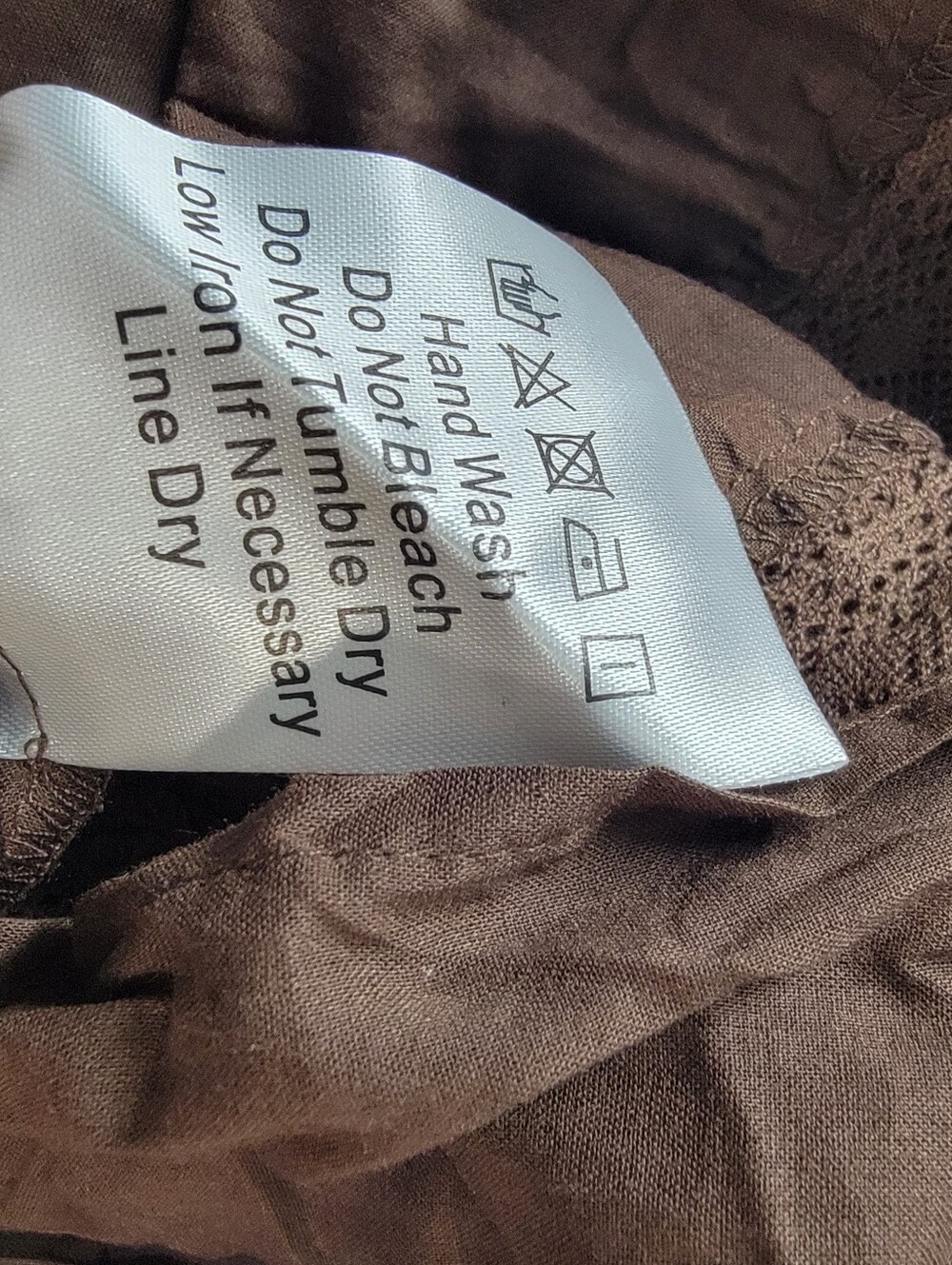 Few Moda Atelier Sorella Brown Maxi Dress, Button Front, Pintucking, Lace - Picture 10 of 10